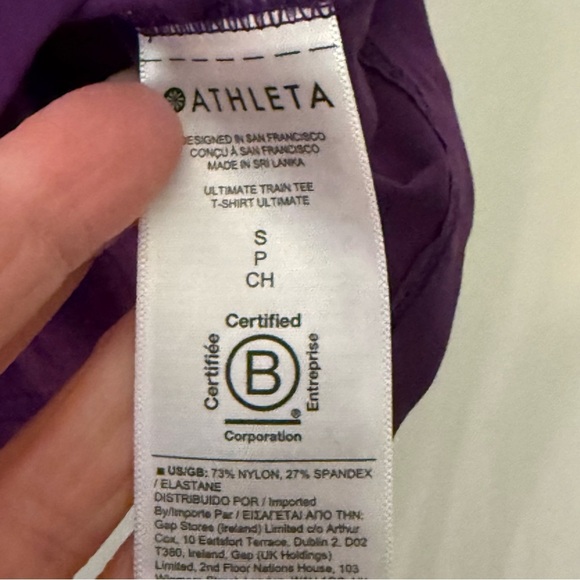 Athleta Ultimate Train Tee Purple Women's Short Sleeve - Picture 3 of 7